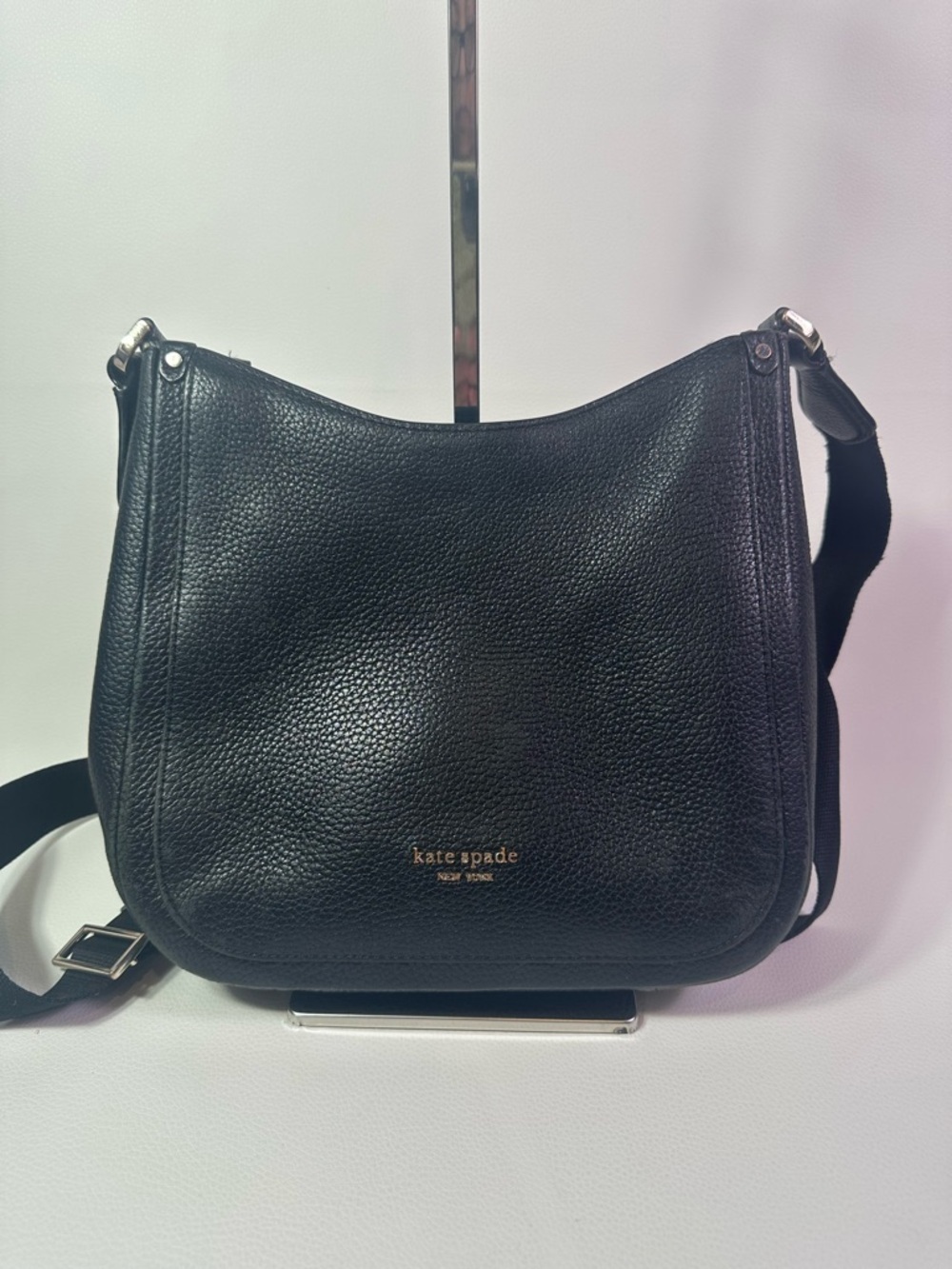 Pre-owned Kate Spade Black Pebbled Leather Crossbody Bag
